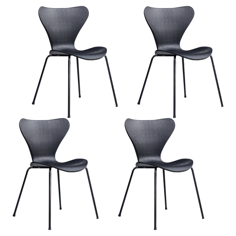Sillas de comedor de metal contemporáneo, silla lateral sin brazos para cocina