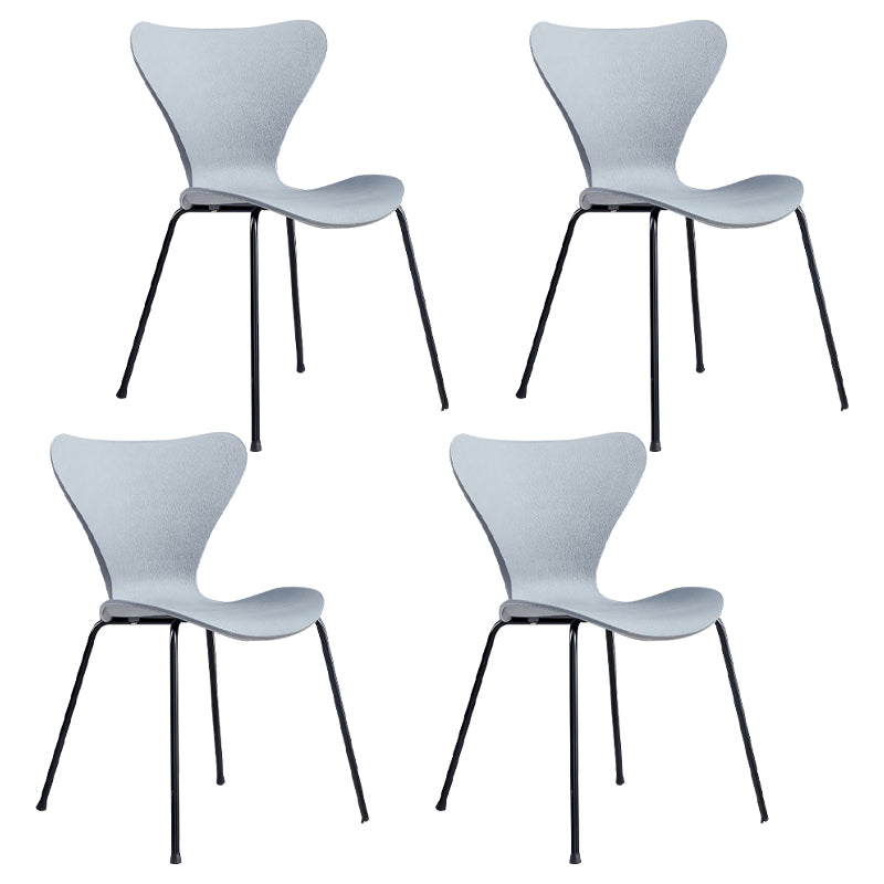 Sillas de comedor de metal contemporáneo, silla lateral sin brazos para cocina