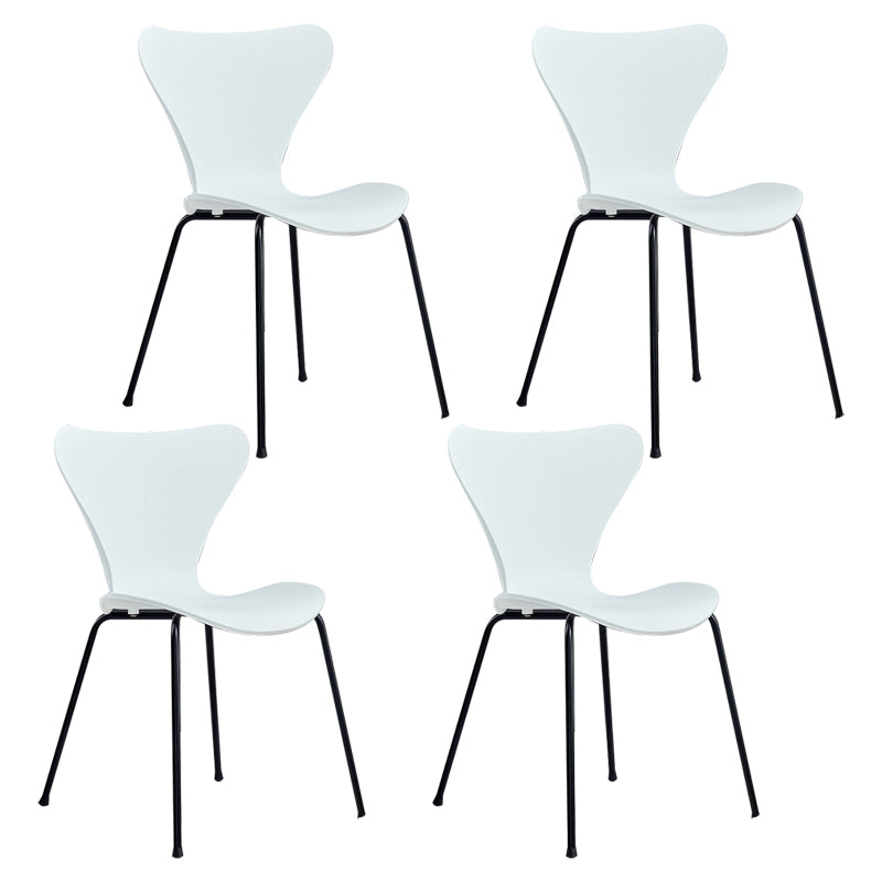 Sillas de comedor de metal contemporáneo, silla lateral sin brazos para cocina