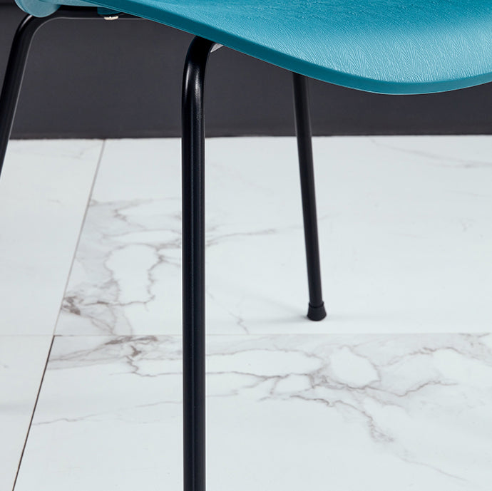 Sillas de comedor de metal contemporáneo, silla lateral sin brazos para cocina