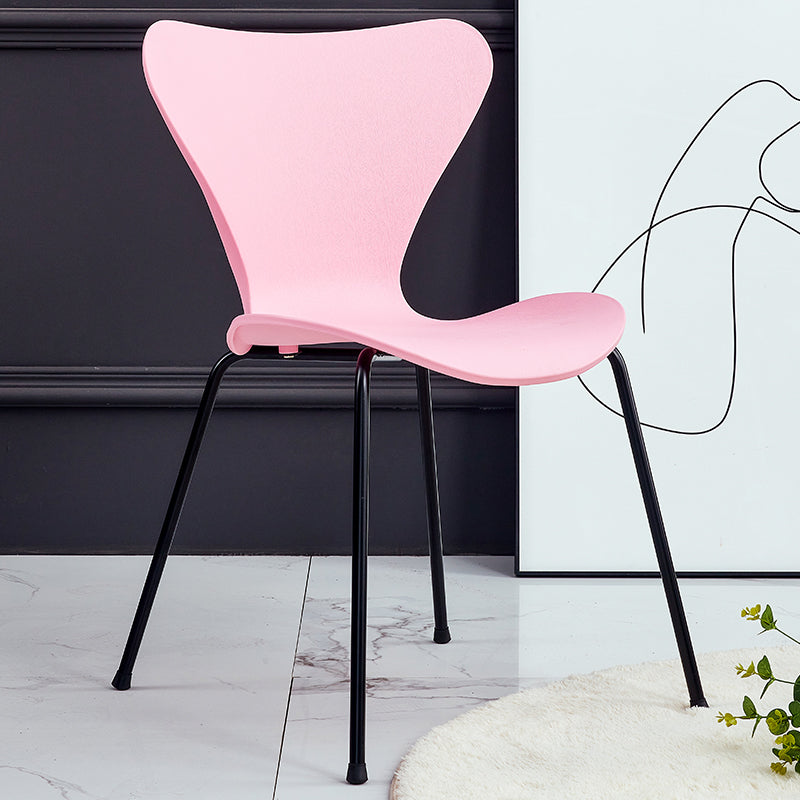 Eigentijdse metalen eetkamerstoelen, armloze zijstoel voor in de keuken