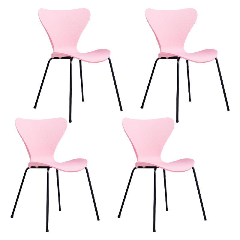 Sillas de comedor de metal contemporáneo, silla lateral sin brazos para cocina
