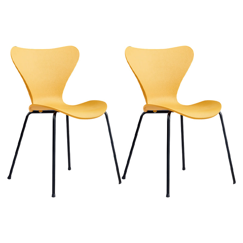 Sillas de comedor de metal contemporáneo, silla lateral sin brazos para cocina