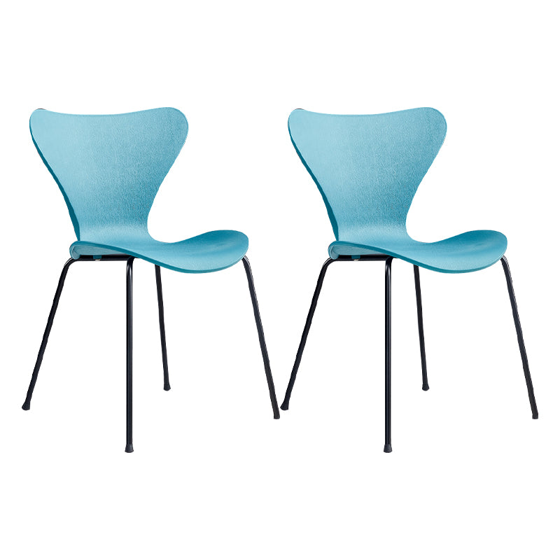 Sillas de comedor de metal contemporáneo, silla lateral sin brazos para cocina