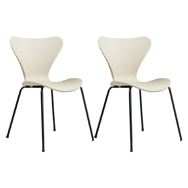 Sillas de comedor de metal contemporáneo, silla lateral sin brazos para cocina