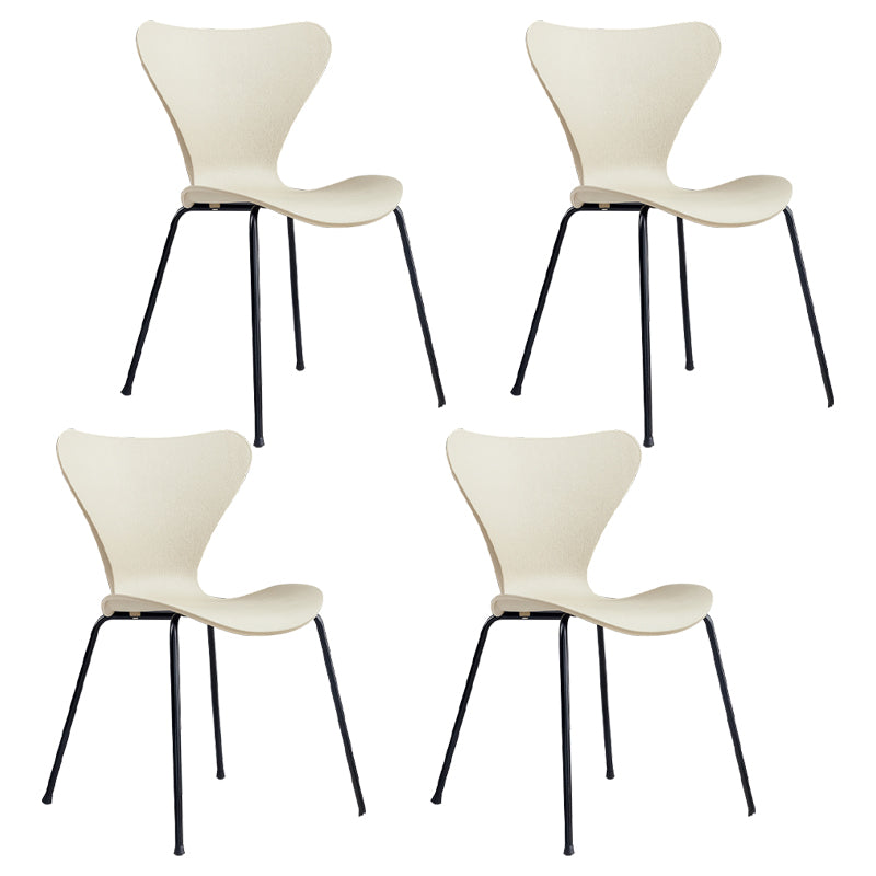 Sillas de comedor de metal contemporáneo, silla lateral sin brazos para cocina