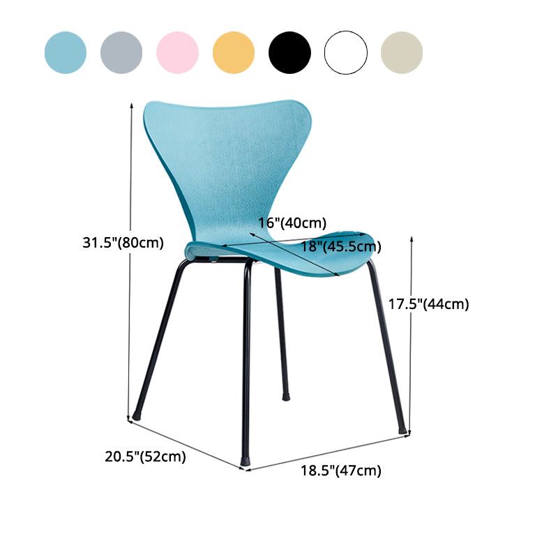 Sillas de comedor de metal contemporáneo, silla lateral sin brazos para cocina