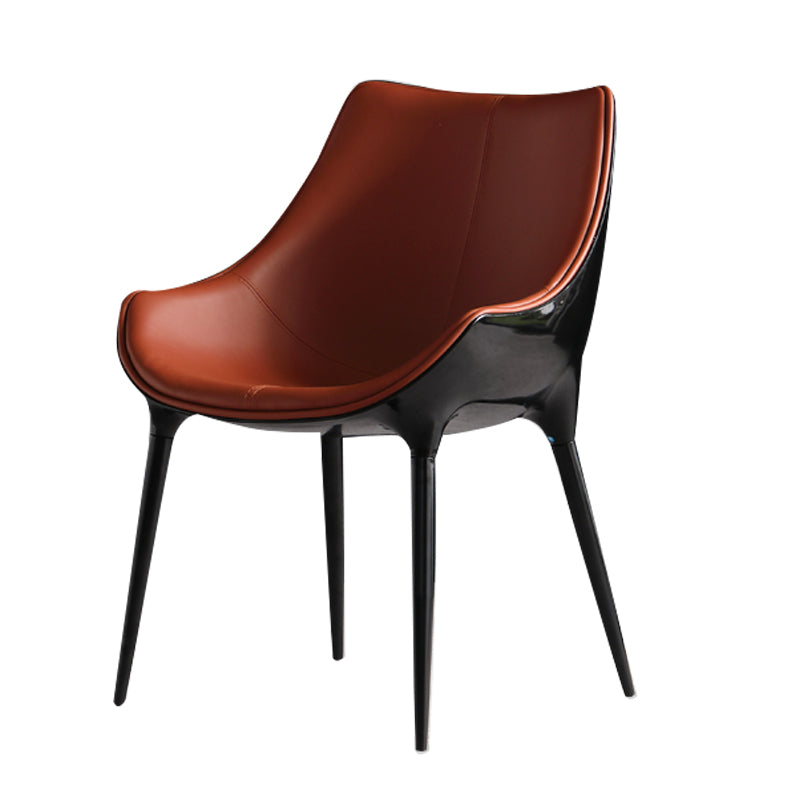 Contemporary Style Dining Side Chair Kitchen Arm Side Chairs with Metal Legs