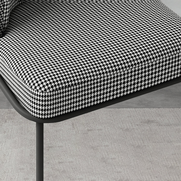 Silla de comedor de metal Glam, silla sin brazos lateral de comedor tapizada para uso en restaurantes