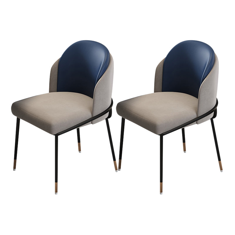 Silla de comedor de metal Glam, silla sin brazos lateral de comedor tapizada para uso en restaurantes