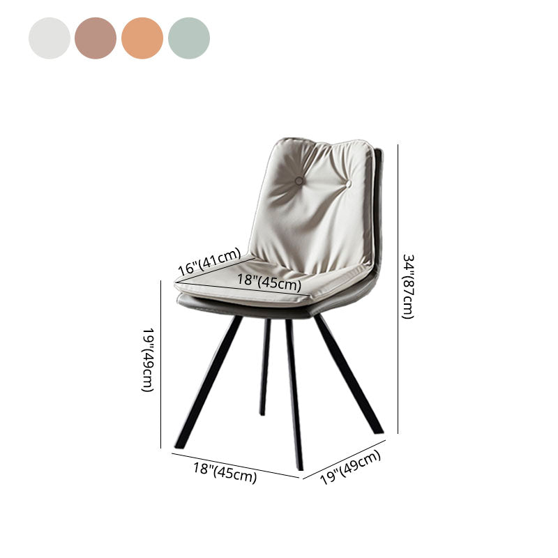 Sillas laterales con respaldo sólido sin brazos de diseño minimalista Sillas de comedor de cuero