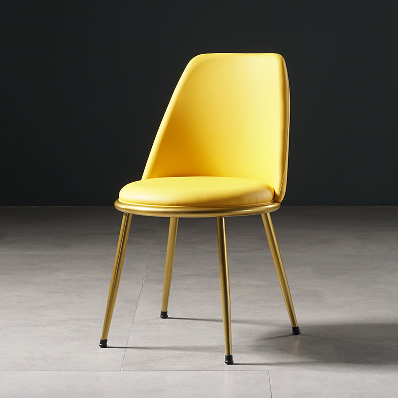 Sillas de comedor de estilo nórdico, silla sin brazos de cocina con patas de metal