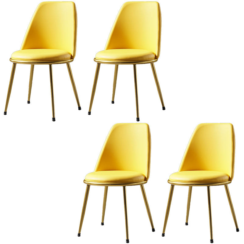 Sillas de comedor de estilo nórdico, silla sin brazos de cocina con patas de metal