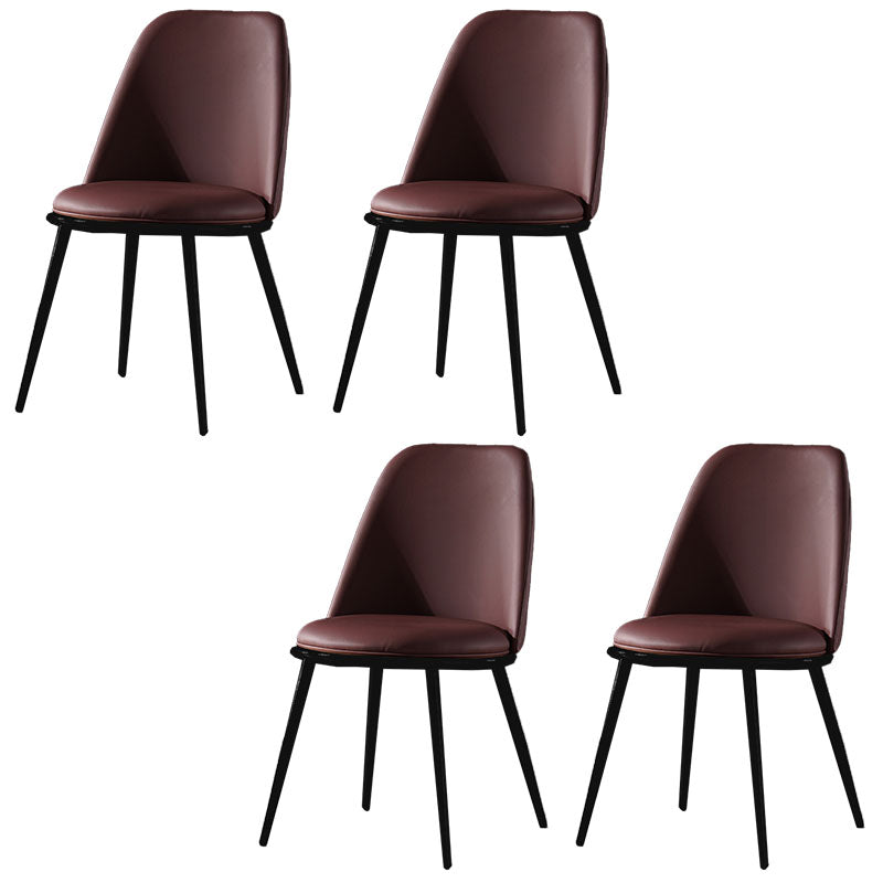 Sillas de comedor de estilo nórdico, silla sin brazos de cocina con patas de metal