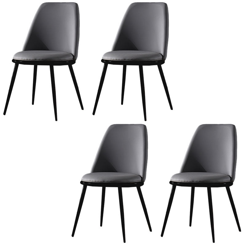 Sillas de comedor de estilo nórdico, silla sin brazos de cocina con patas de metal