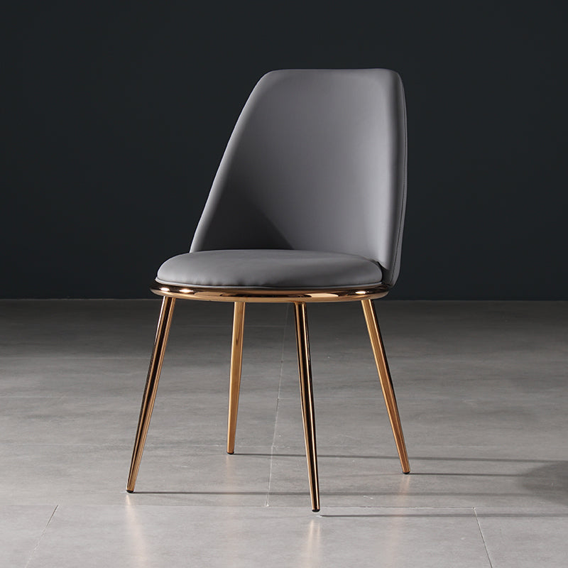 Sillas de comedor de estilo nórdico, silla sin brazos de cocina con patas de metal