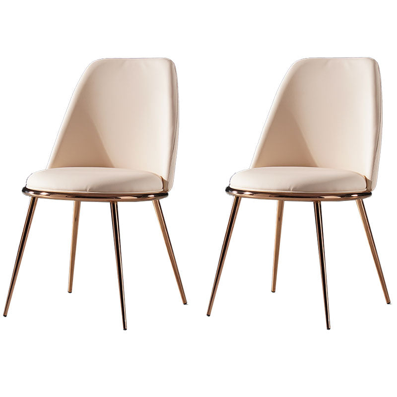 Sillas de comedor de estilo nórdico, silla sin brazos de cocina con patas de metal