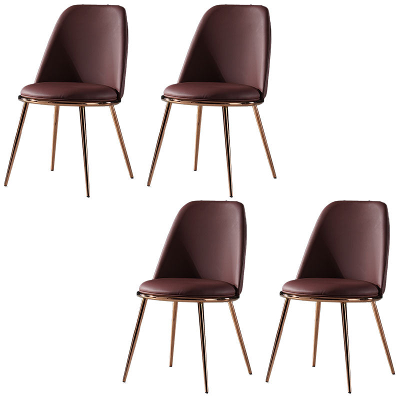 Sillas de comedor de estilo nórdico, silla sin brazos de cocina con patas de metal