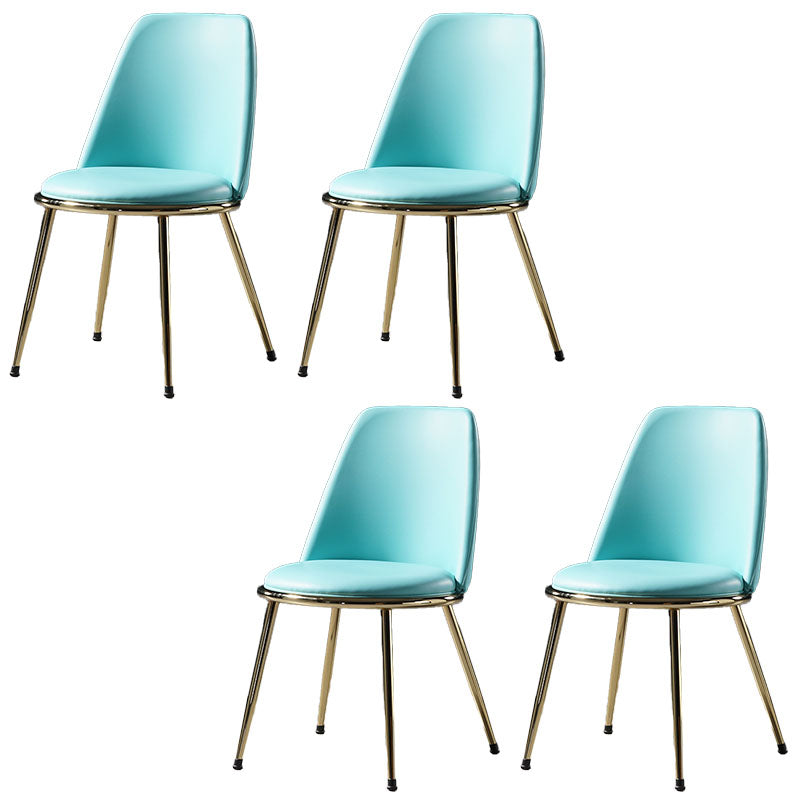 Sillas de comedor de estilo nórdico, silla sin brazos de cocina con patas de metal