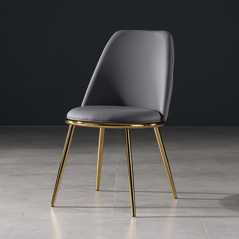 Sillas de comedor de estilo nórdico, silla sin brazos de cocina con patas de metal