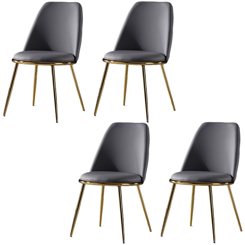 Sillas de comedor de estilo nórdico, silla sin brazos de cocina con patas de metal