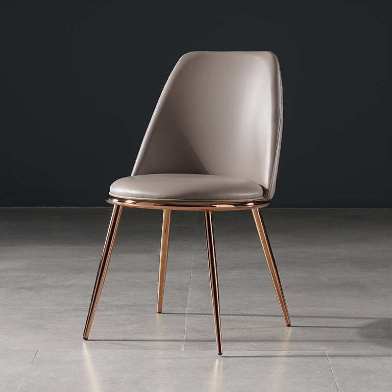 Sillas de comedor de estilo nórdico, silla sin brazos de cocina con patas de metal
