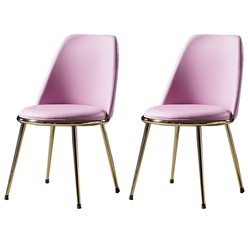Sillas de comedor de estilo nórdico, silla sin brazos de cocina con patas de metal