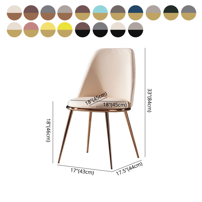 Sillas de comedor de estilo nórdico, silla sin brazos de cocina con patas de metal