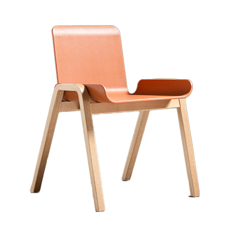 Eigentijdse stijl eetstoelen armloze stoelen voor keuken met houten benen