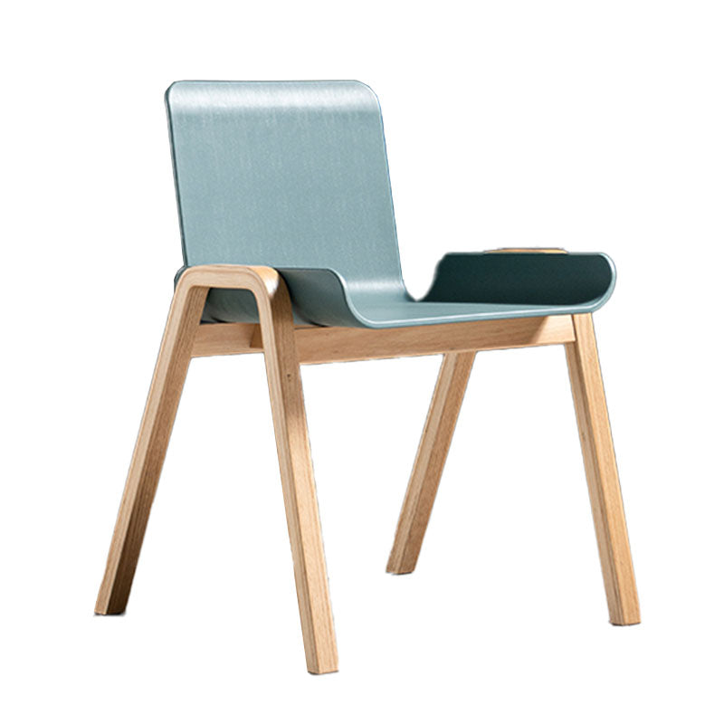 Eigentijdse stijl eetstoelen armloze stoelen voor keuken met houten benen