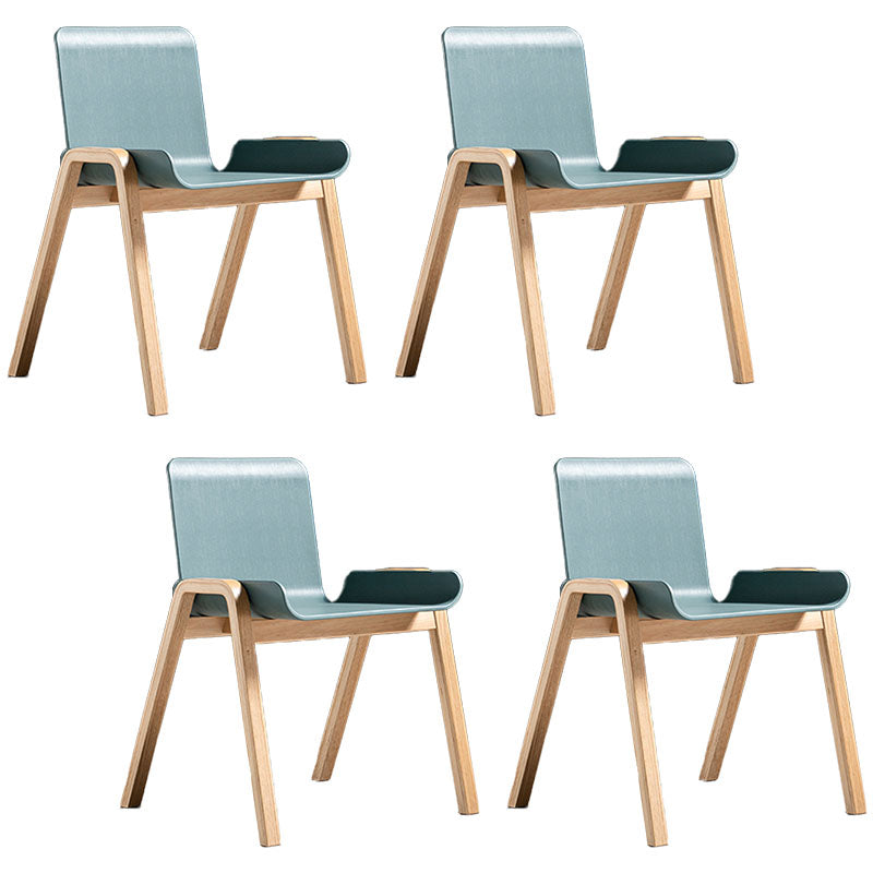 Eigentijdse stijl eetstoelen armloze stoelen voor keuken met houten benen