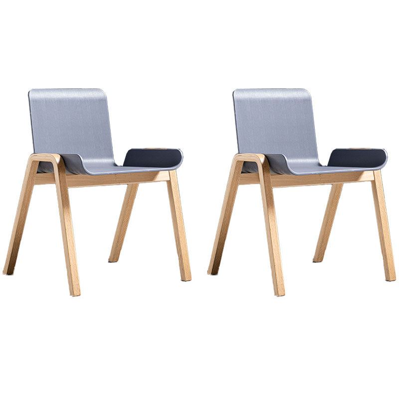 Eigentijdse stijl eetstoelen armloze stoelen voor keuken met houten benen