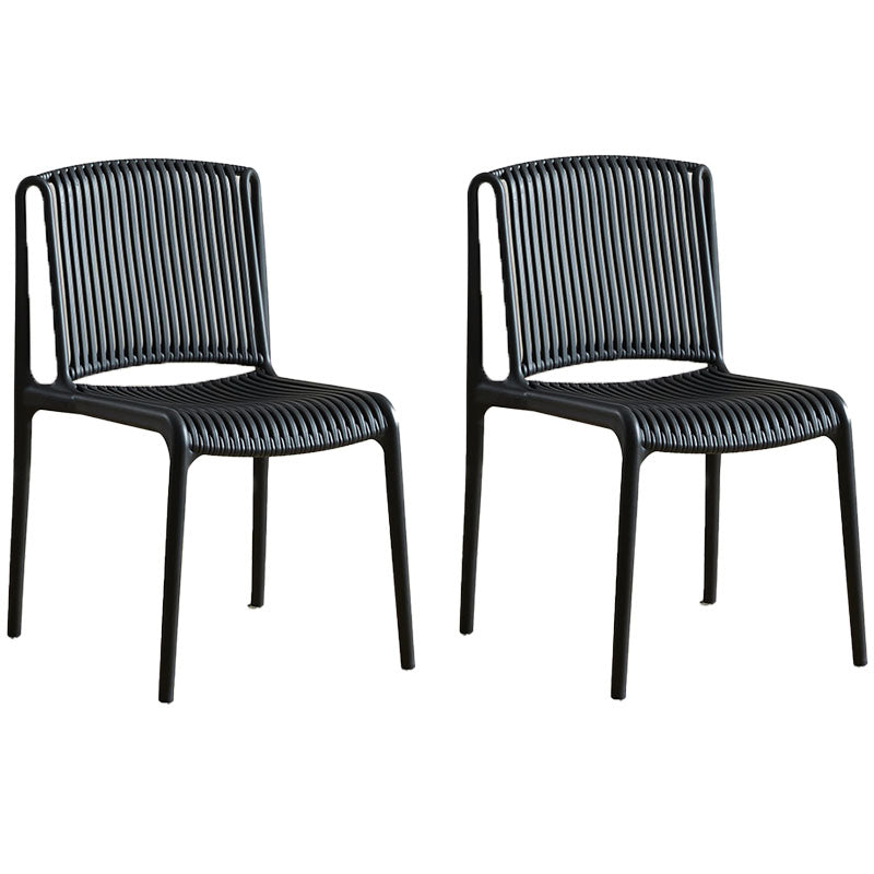 Silla sin brazos de comedor de plástico de estilo contemporáneo, respaldo abierto, sillas laterales para el hogar
