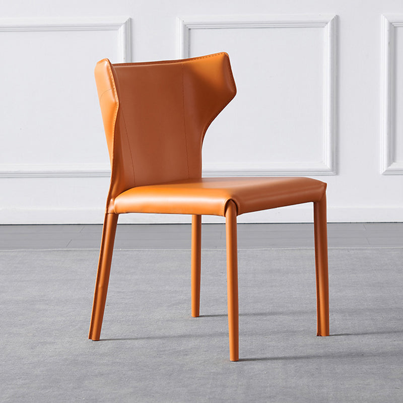 Sedia moderna Wingback Side Chair in pelle con finitura opaca per sala da pranzo