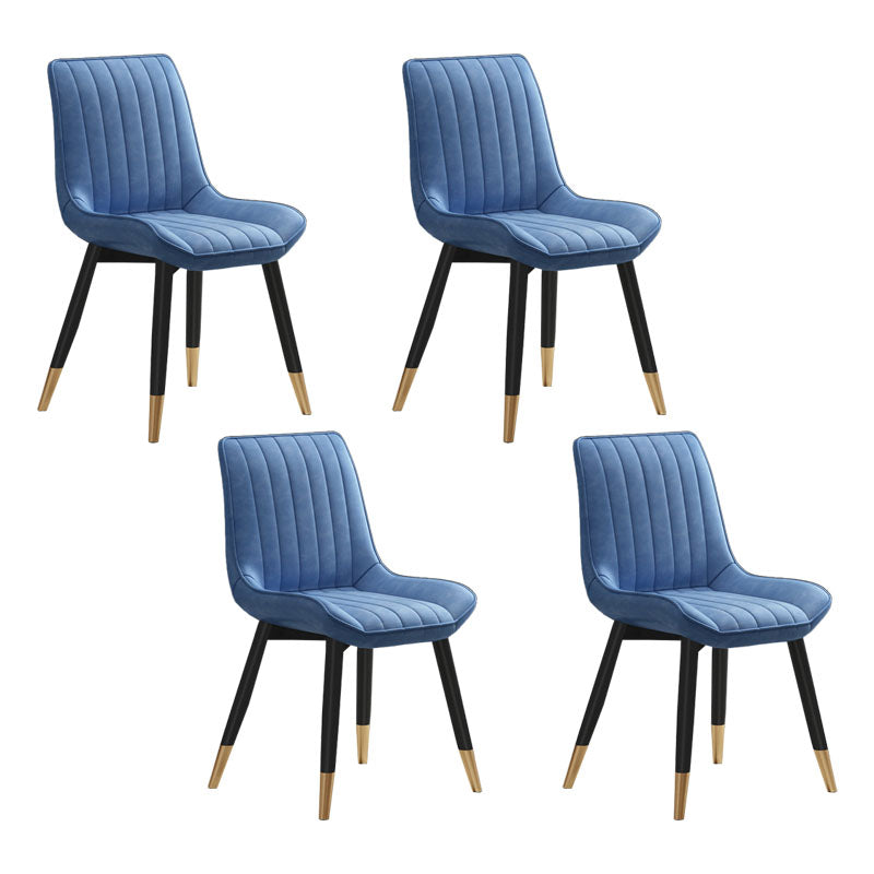 Silla auxiliar de comedor contemporánea Silla Parsons curvada de cuero con acabado mate