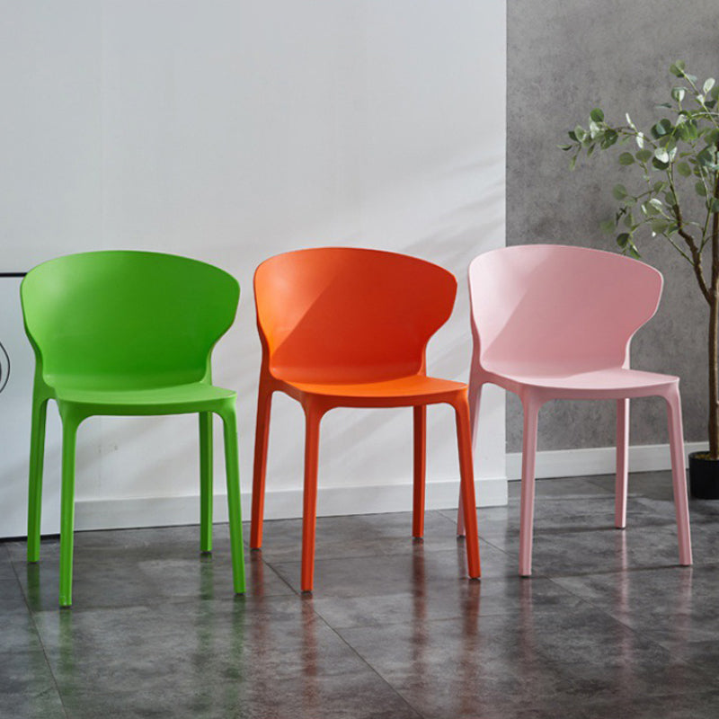 Silla lateral de plástico moderna para interiores y exteriores, silla con respaldo