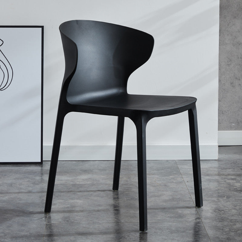 Silla lateral de plástico moderna para interiores y exteriores, silla con respaldo