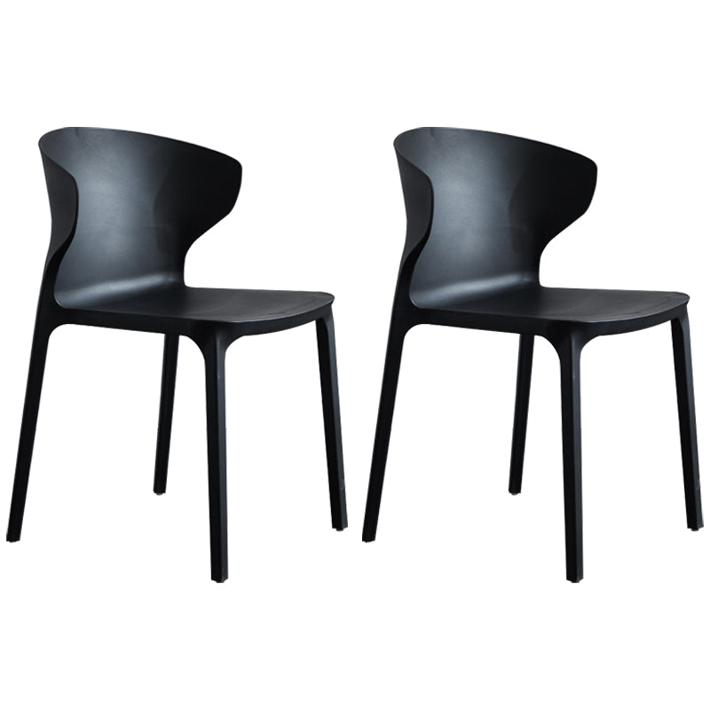 Silla lateral de plástico moderna para interiores y exteriores, silla con respaldo