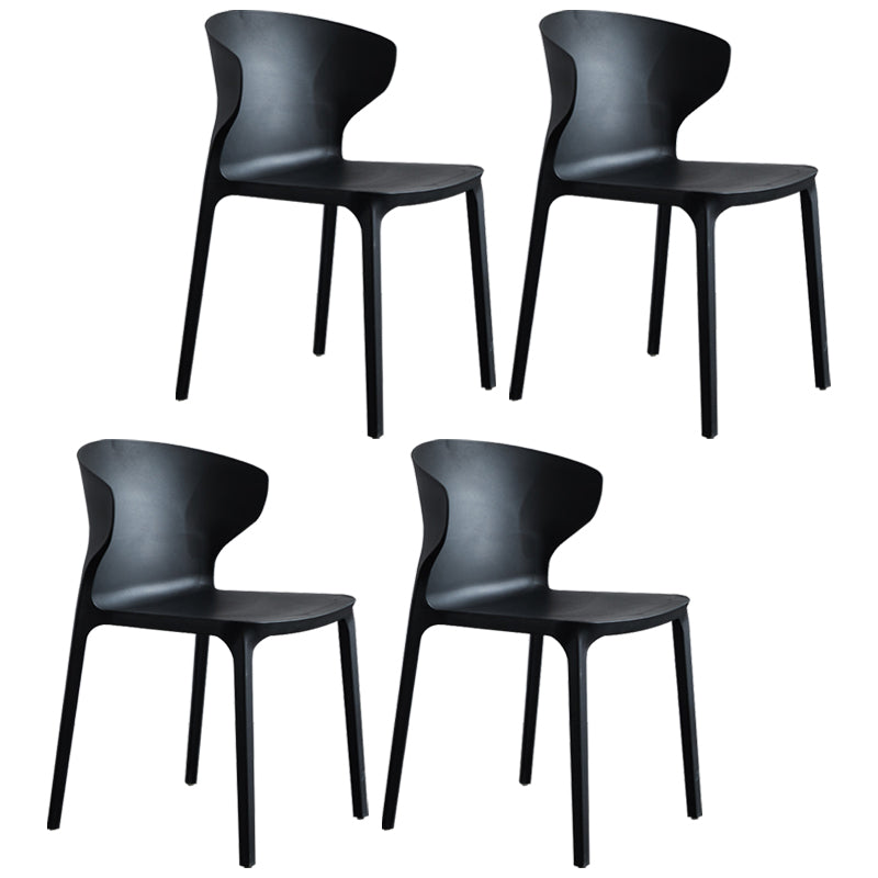 Silla lateral de plástico moderna para interiores y exteriores, silla con respaldo
