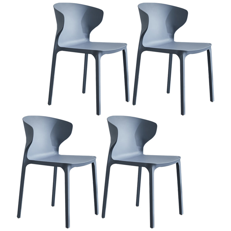 Silla lateral de plástico moderna para interiores y exteriores, silla con respaldo