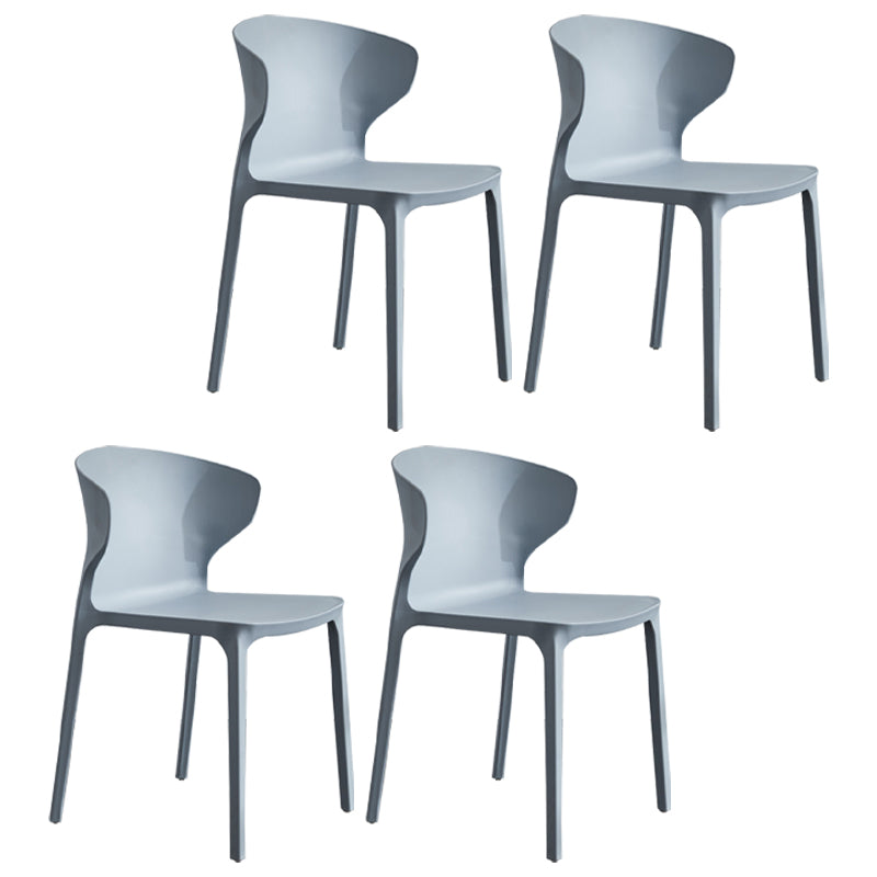 Silla lateral de plástico moderna para interiores y exteriores, silla con respaldo