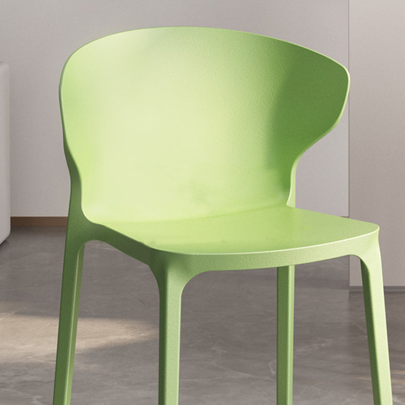 Silla lateral de plástico moderna para interiores y exteriores, silla con respaldo