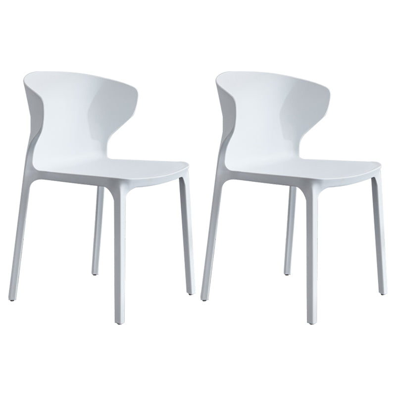 Silla lateral de plástico moderna para interiores y exteriores, silla con respaldo
