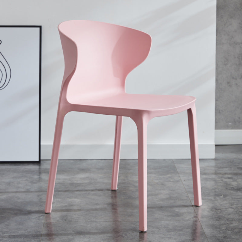 Silla lateral de plástico moderna para interiores y exteriores, silla con respaldo