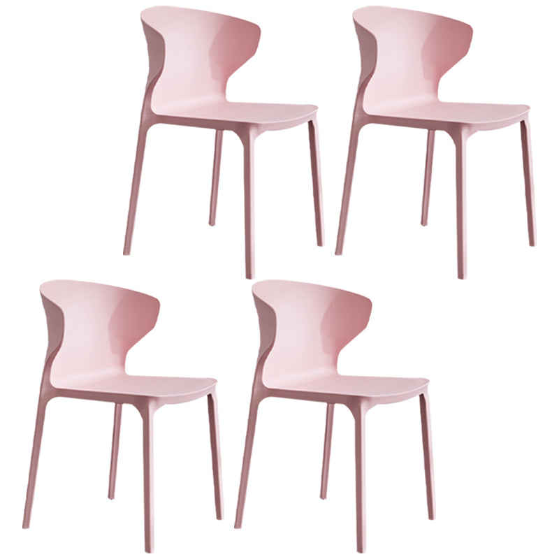 Silla lateral de plástico moderna para interiores y exteriores, silla con respaldo