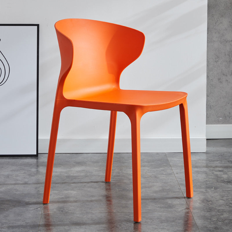 Silla lateral de plástico moderna para interiores y exteriores, silla con respaldo