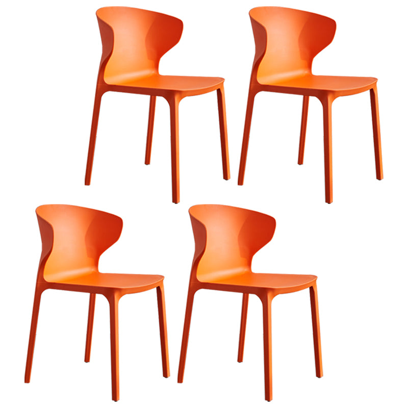 Silla lateral de plástico moderna para interiores y exteriores, silla con respaldo