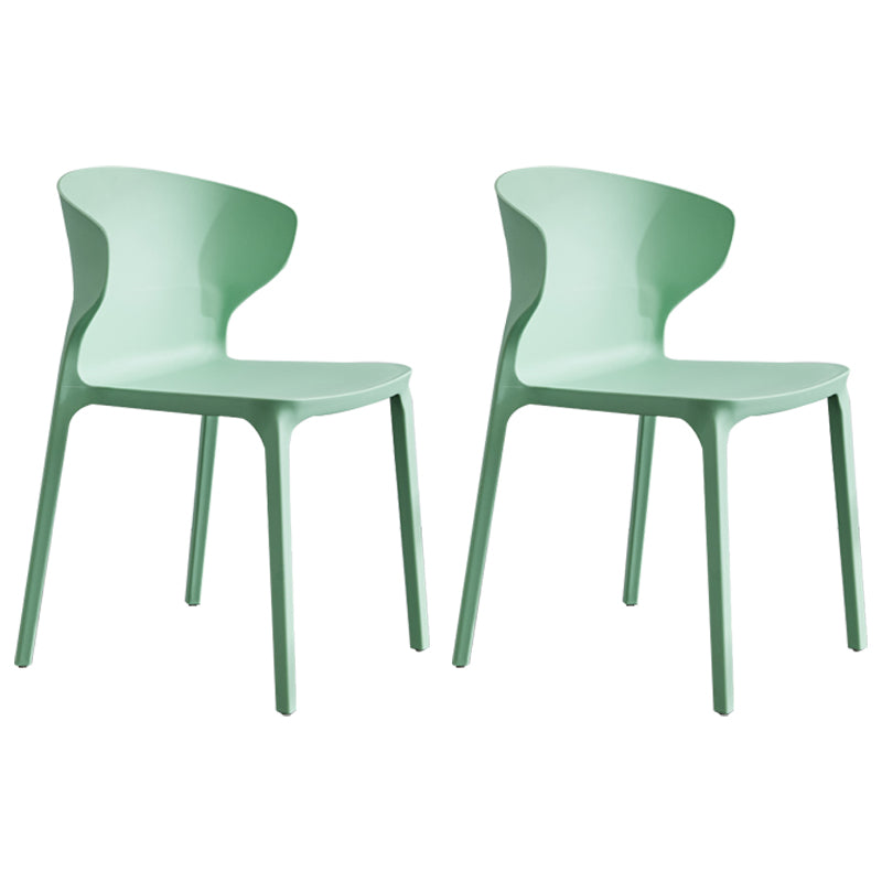 Silla lateral de plástico moderna para interiores y exteriores, silla con respaldo