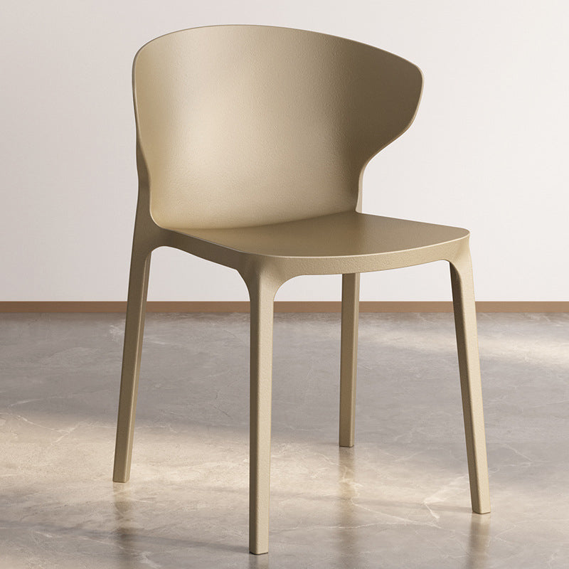 Silla lateral de plástico moderna para interiores y exteriores, silla con respaldo