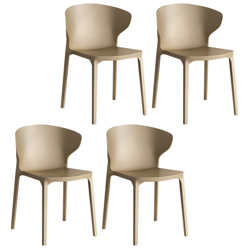 Silla lateral de plástico moderna para interiores y exteriores, silla con respaldo
